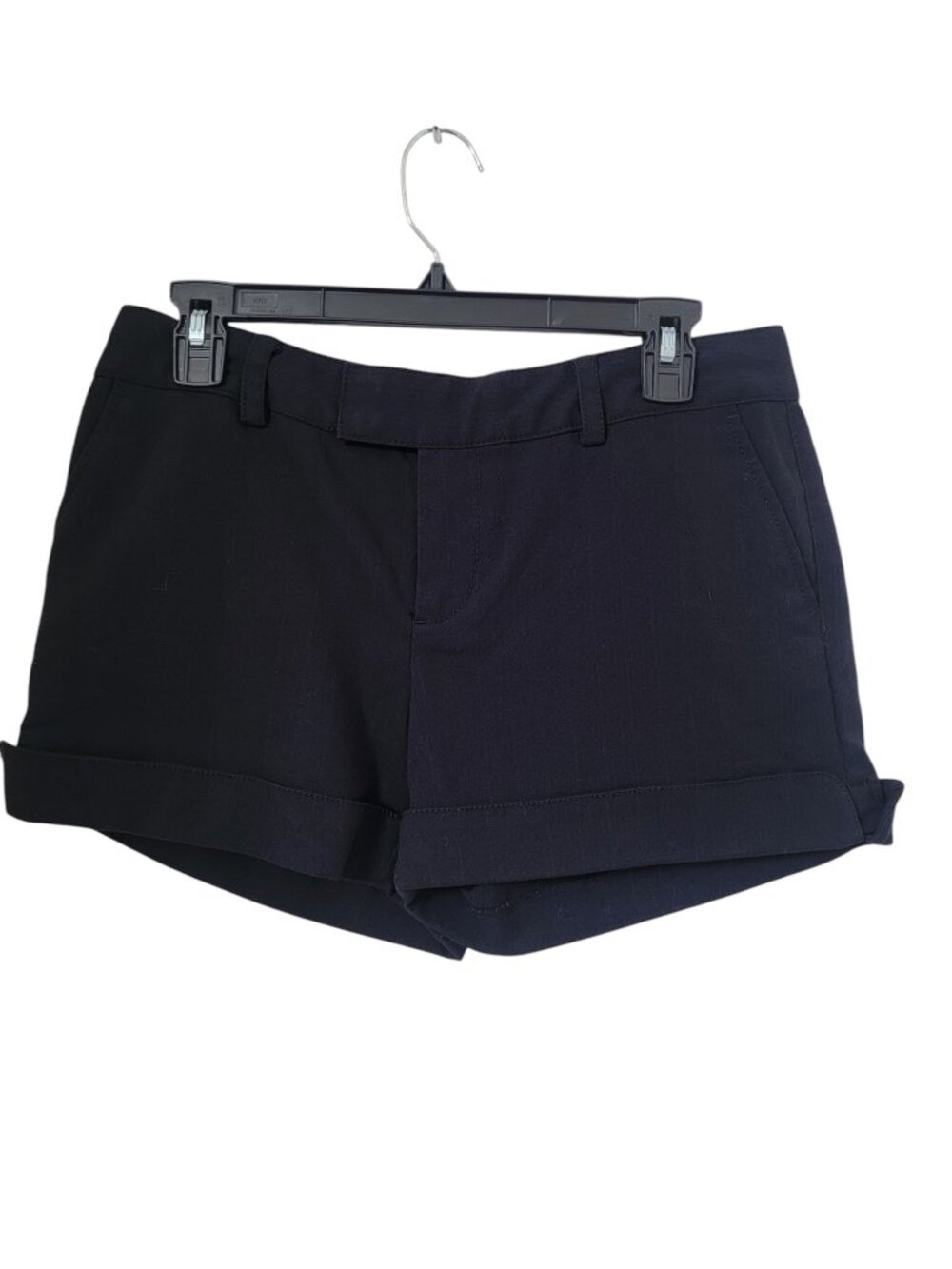 Old Navy Size 6 Black Stretch Shorts, Cuffed Hem